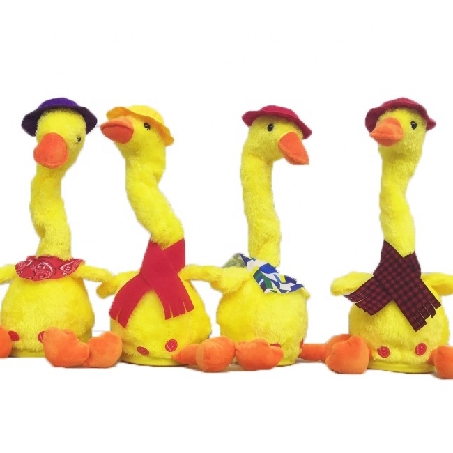 Newly designed internet celebrity electric recording, music, lighting dolls, duck repeating cactus series toys