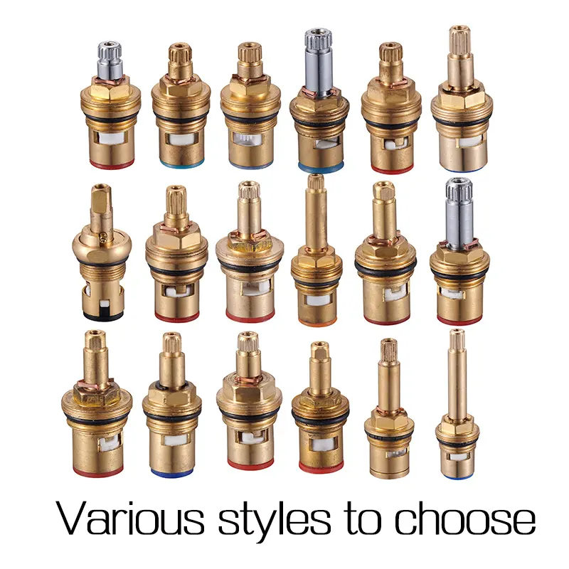 Kitchen Brass Stems Cartridges tub shower valve ceramic disc hot Cold water faucet cartridge repair parts