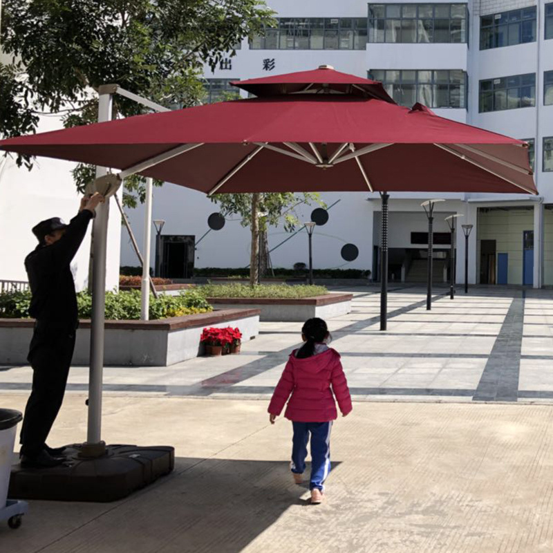 Aluminum outdoor garden sun umbrella sunshade patio canterlever umbrella outdoor for restaurant hotel