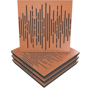 3d model design Custom Thick Wooden Decorative Anti Music Studio Art Modern Wave Wood Acoustic Diffuser 54mm