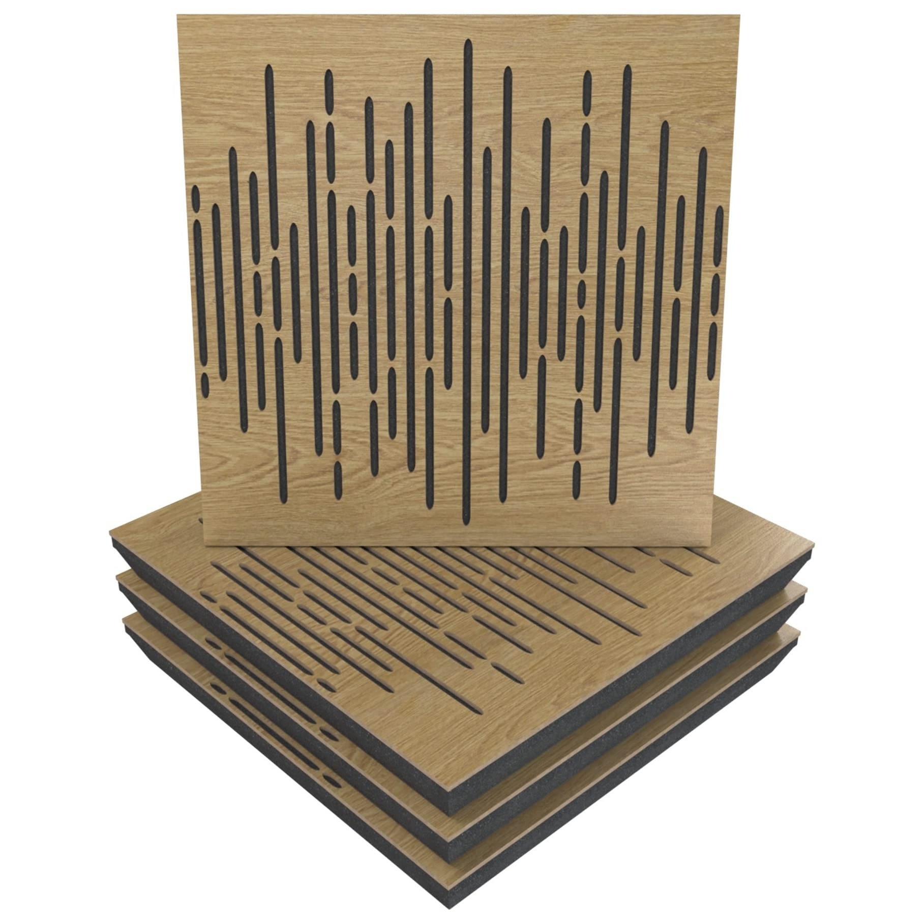 3d model design Custom Thick Wooden Decorative Anti Music Studio Art Modern Wave Wood Acoustic Diffuser 54mm