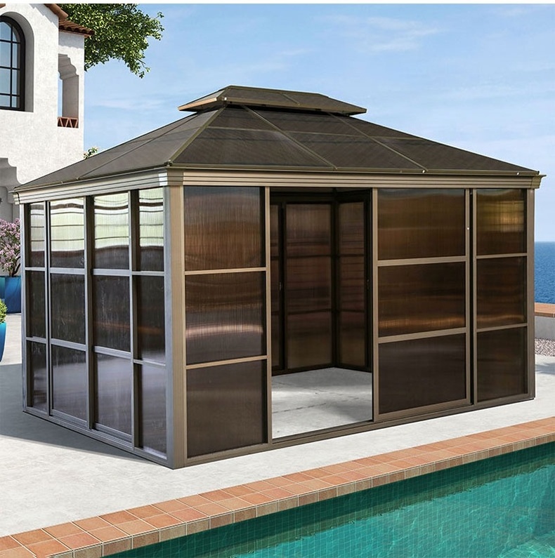 Outdoor Aluminum Sun Room Modern Design  House Gazebo Gazebos For Patio Screen House Room