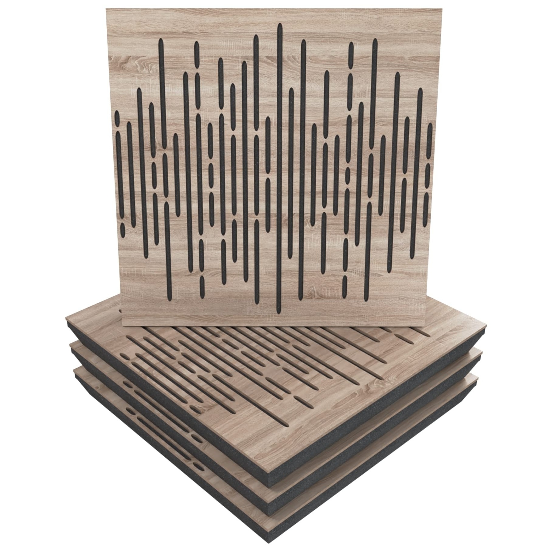 3d model design Custom Thick Wooden Decorative Anti Music Studio Art Modern Wave Wood Acoustic Diffuser 54mm