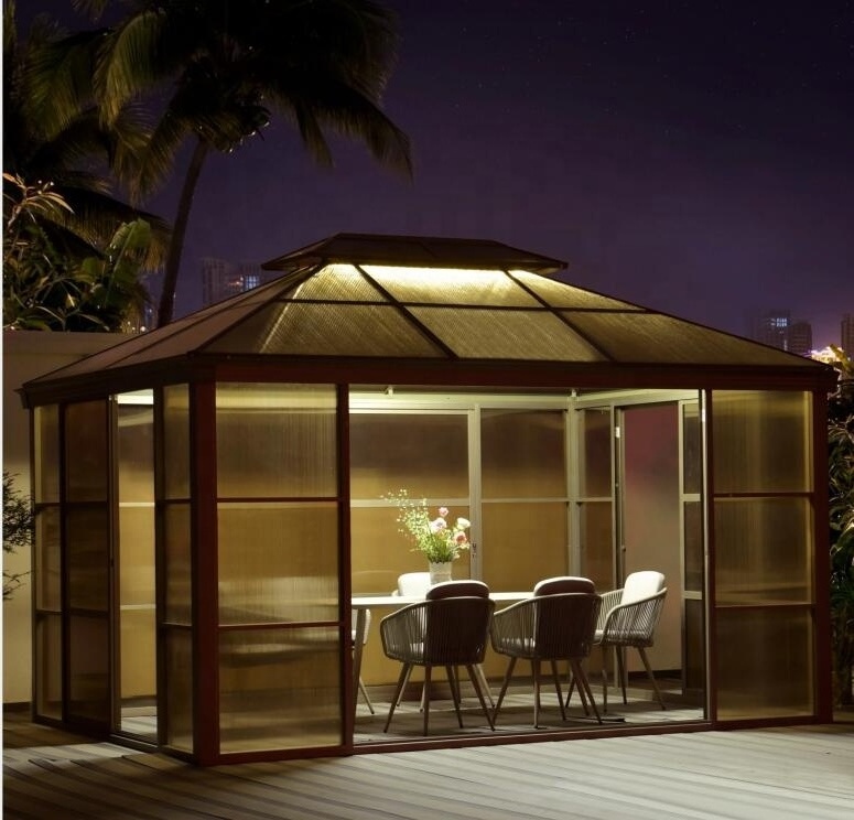 Outdoor Aluminum Sun Room Modern Design  House Gazebo Gazebos For Patio Screen House Room