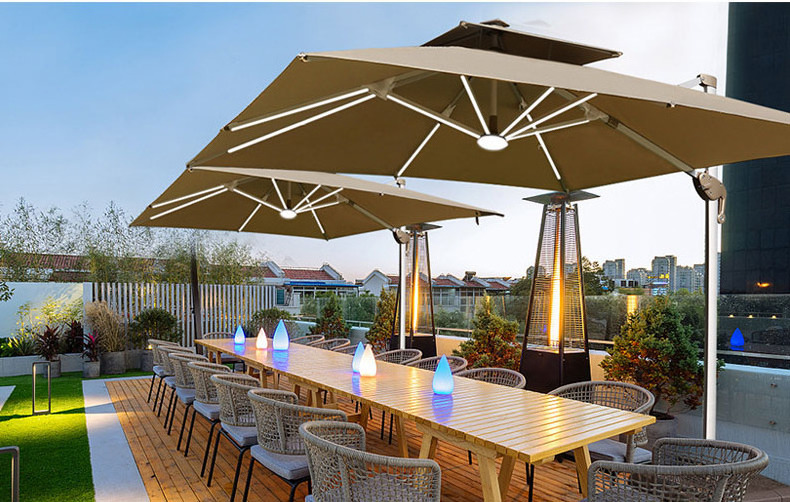 Aluminum outdoor garden sun umbrella sunshade patio canterlever umbrella outdoor for restaurant hotel