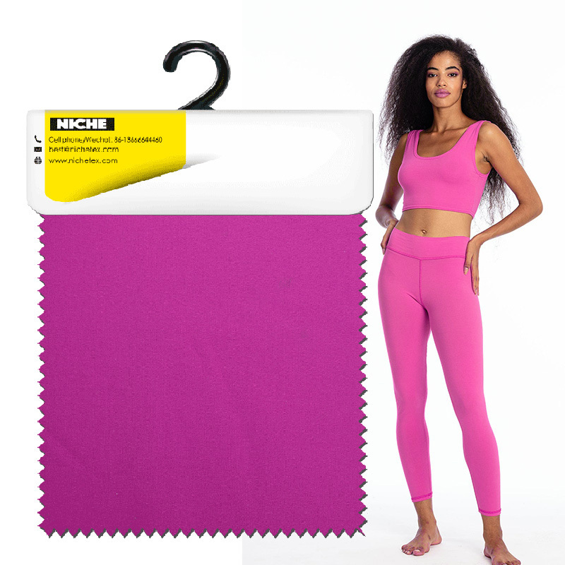 OEM 80% Polyester 20% Elastane Spandex lycra stretchy Breathable double-sided Interlock Fabric For Gym Yoga Wear Sports Fitness