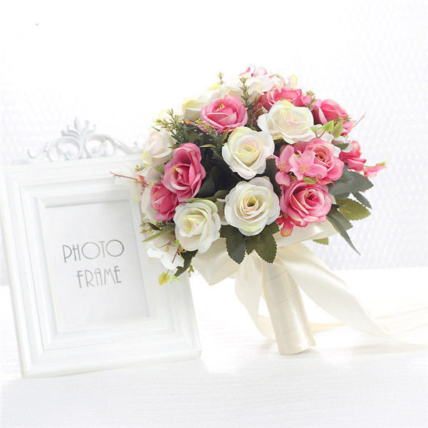 Wholesale Artificial Wedding Flower Roses Toss Holding Bouquet for Wedding Bride Bridesmaid Holding Flowers