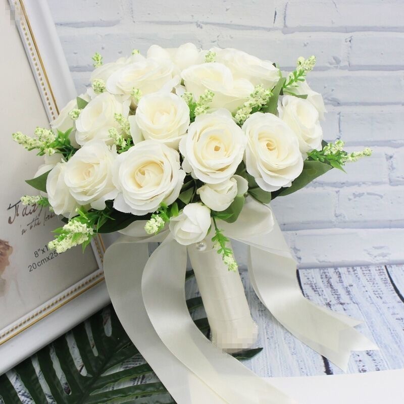 Wholesale Artificial Wedding Flower Roses Toss Holding Bouquet for Wedding Bride Bridesmaid Holding Flowers