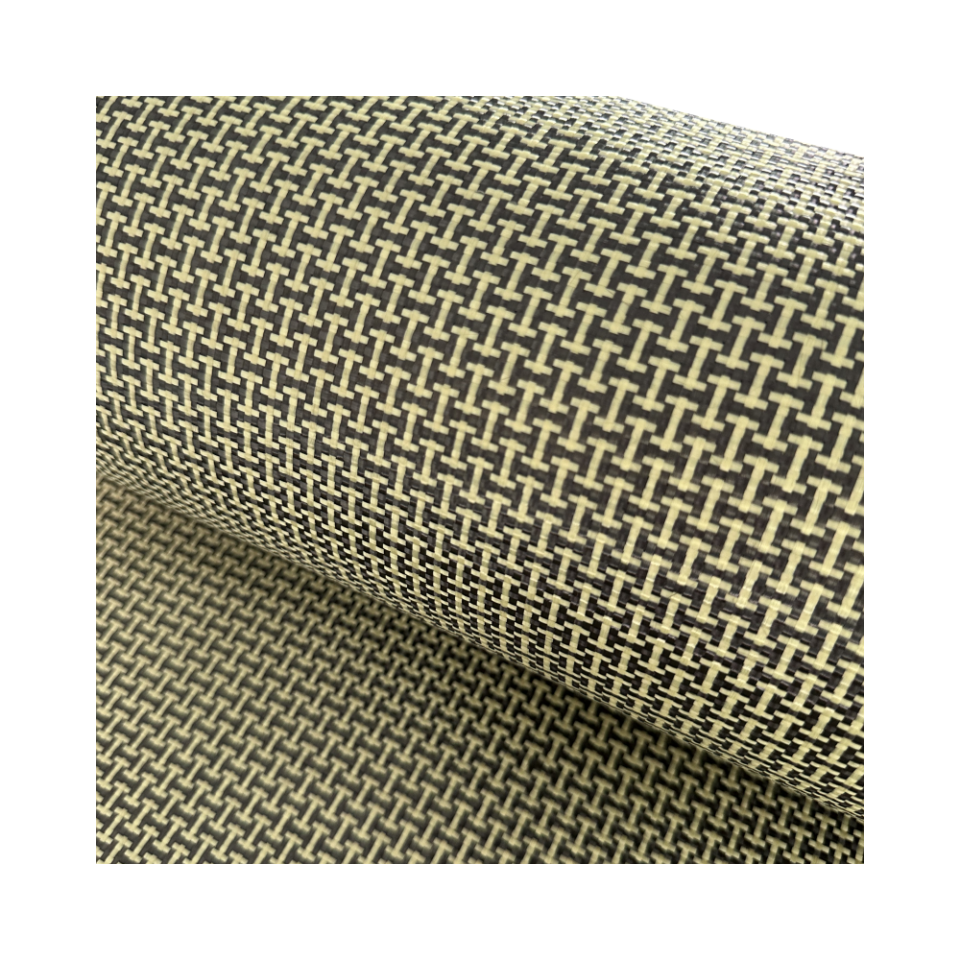 Yellow Black 3K Kevlars Carbon Waterproof Fabric Woven Roll Lightweight Plain Cloth