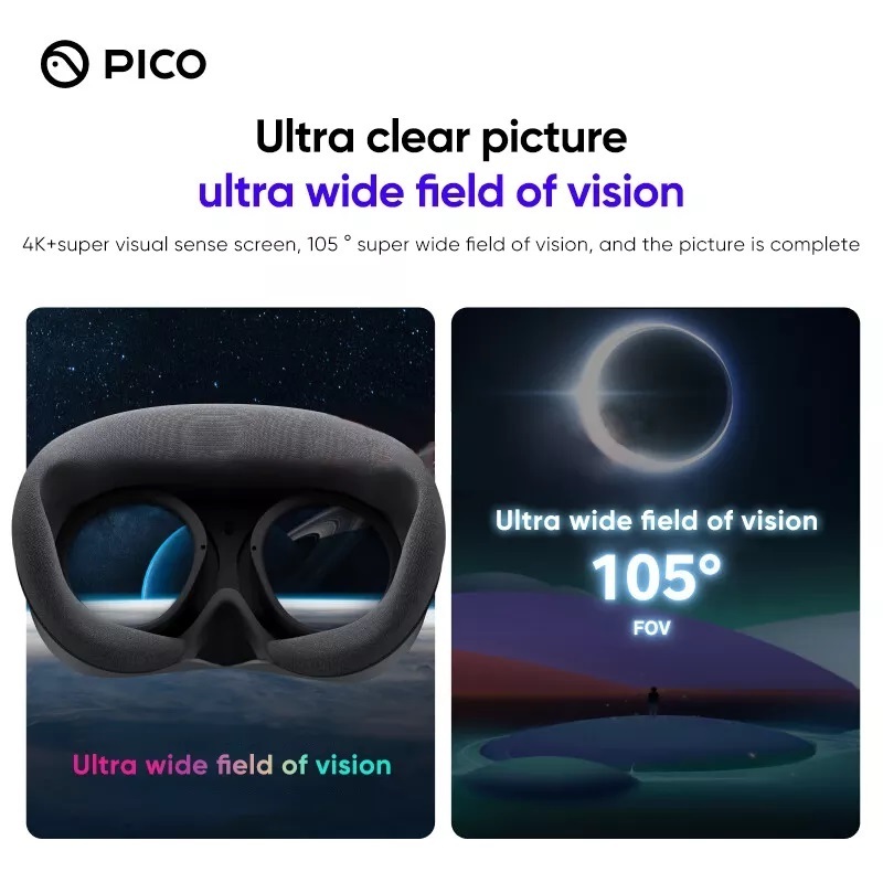 Pico 4 VR 8G 128G RTS Headset All-In-One Virtual Reality Headset Pico4 3D VR Glasses 4K+ Display For Metaverse & Stream Gaming