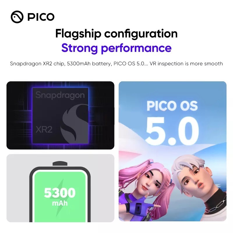 Pico 4 VR 8G 128G RTS Headset All-In-One Virtual Reality Headset Pico4 3D VR Glasses 4K+ Display For Metaverse & Stream Gaming