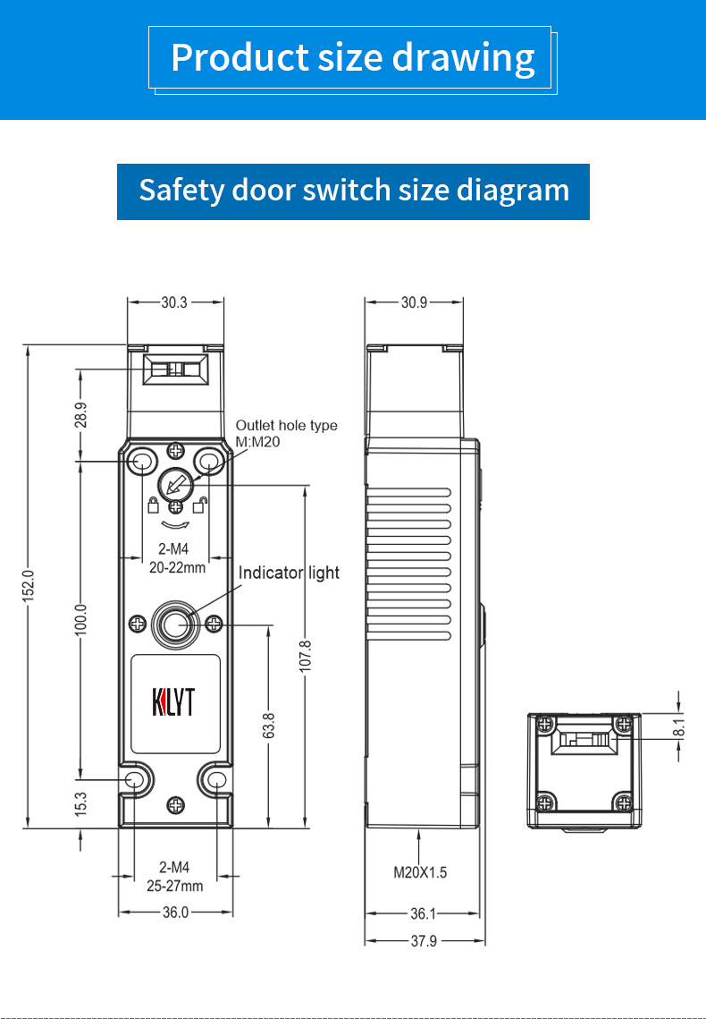 KLYT D4NL-1DFA-BS-F2 protective lock industrial automatic door safety rubber switch