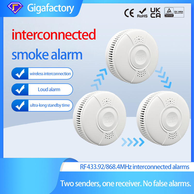 Factory Outlet Wireless Standalone Fire Smoke Detector Alarm Sensor With Battery