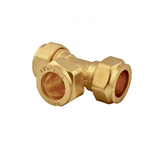 Factory  Brass Compression Fittings 3 Way Tee Connector Pro Press Fitting Brass