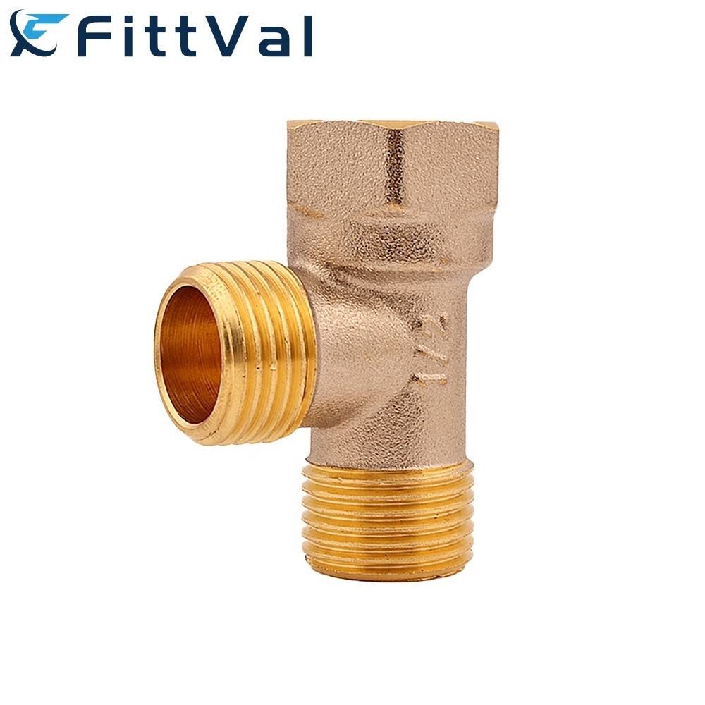 Manufacturer 3 Way Tee Gas Meter Connector Cross Air Pipe Water Plumbing Press Pex Brass Fittings