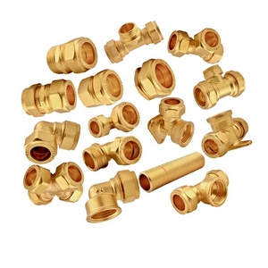 Factory Custom 1/4" NPT Thread Brass Compression Fittings Accessories Flexible Water Pipes and Fittings