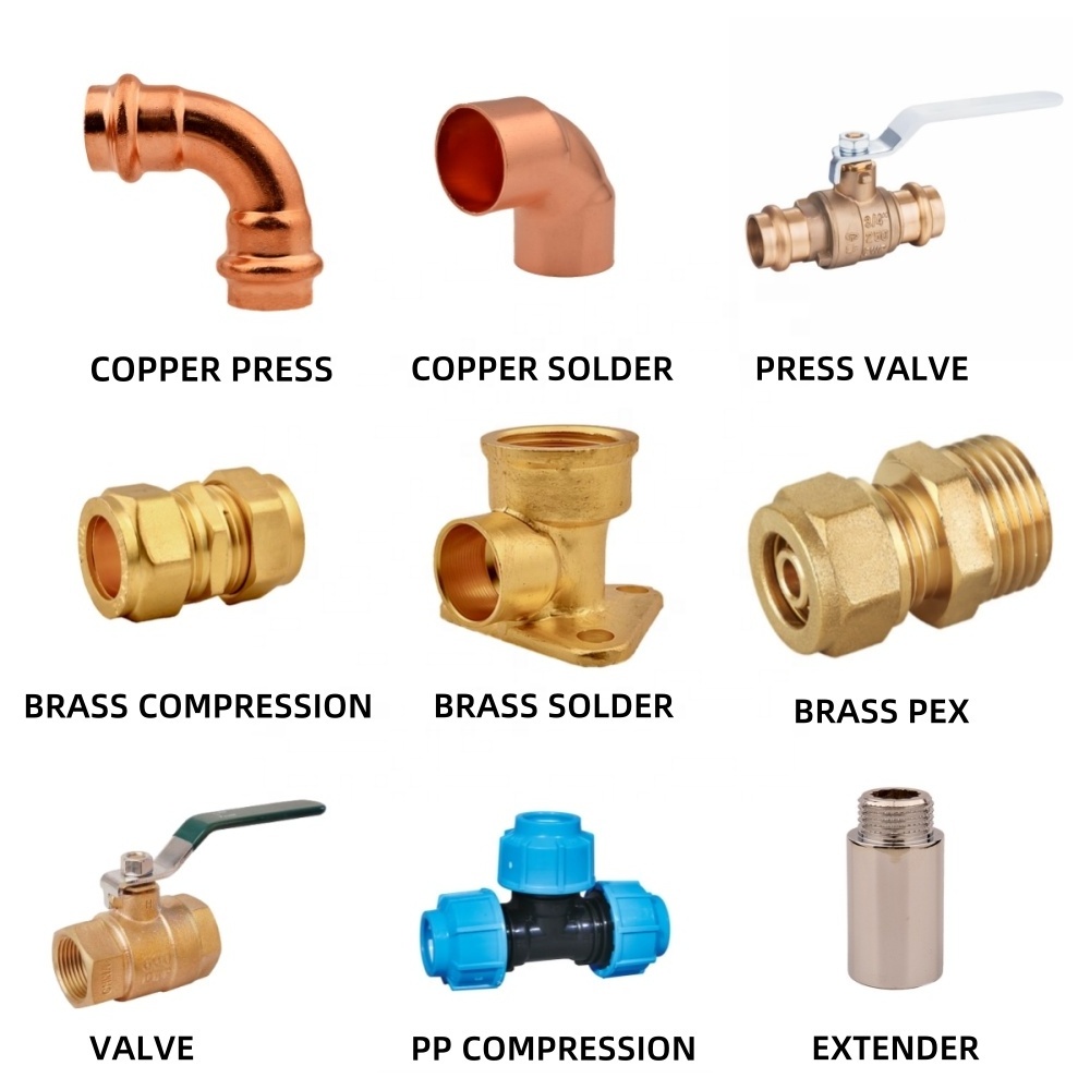 Factory Custom Plumbing Pipe Propress Copper V Profile  Press Fittings