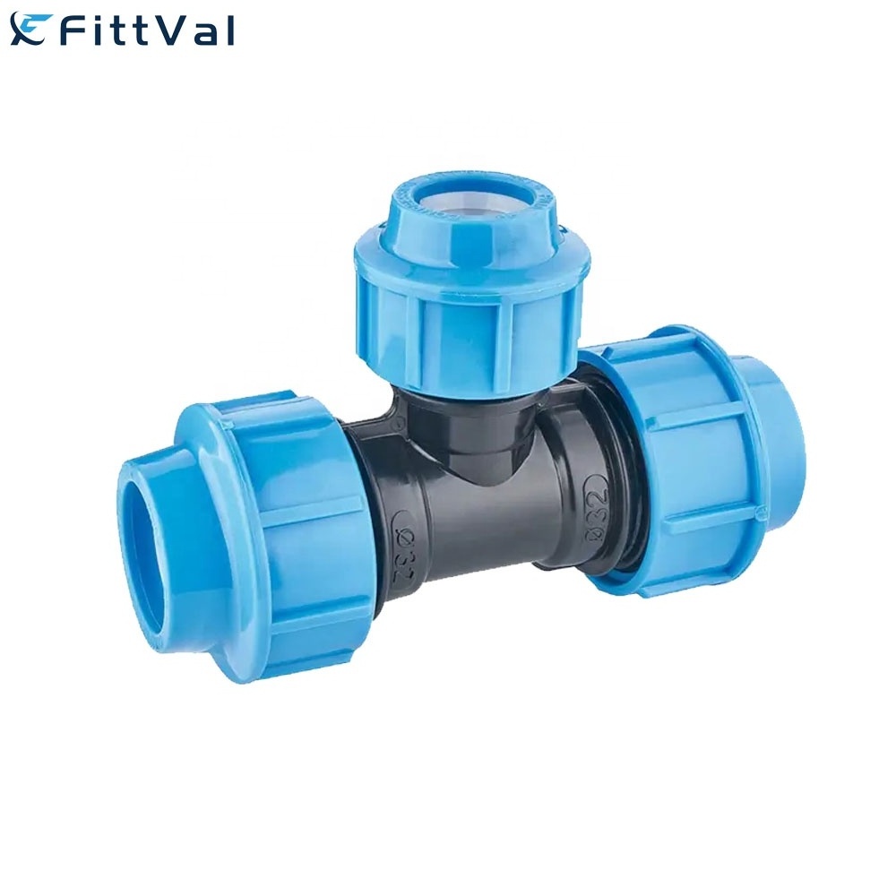 Wholesale PE Pipe Ball Valve PP Compression Fitting 25mm Plastics PP HDPE Compression Water System