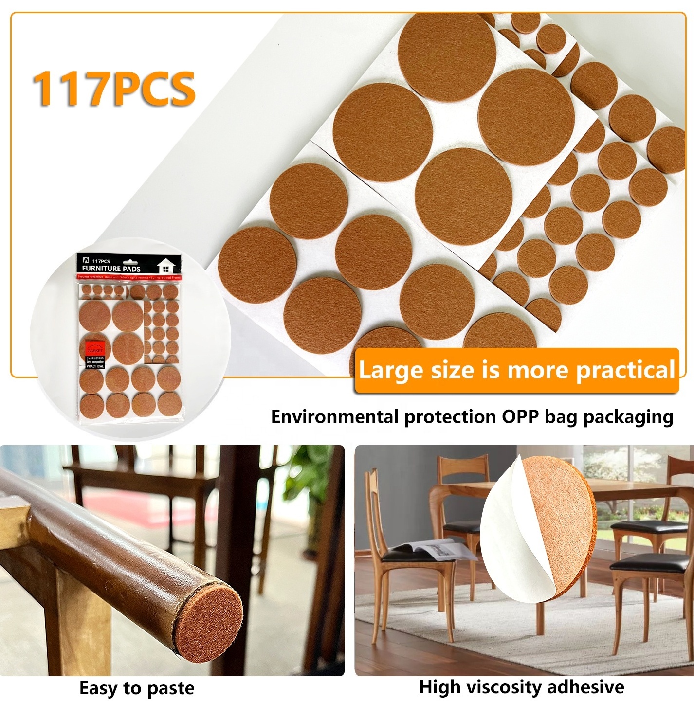 Anti Non slip self adhesive rubber eva foam pad for Furniture feet Table Desk Chair and Sofa leg