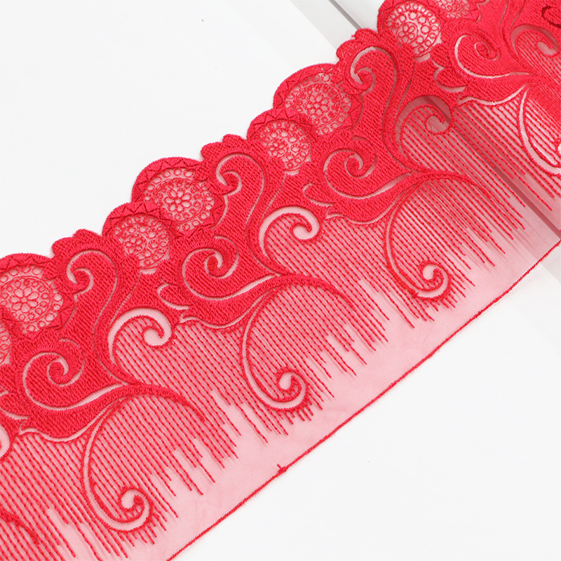 Chinese wedding red lace embroidery 14cm suitable for bedding and women's underwear