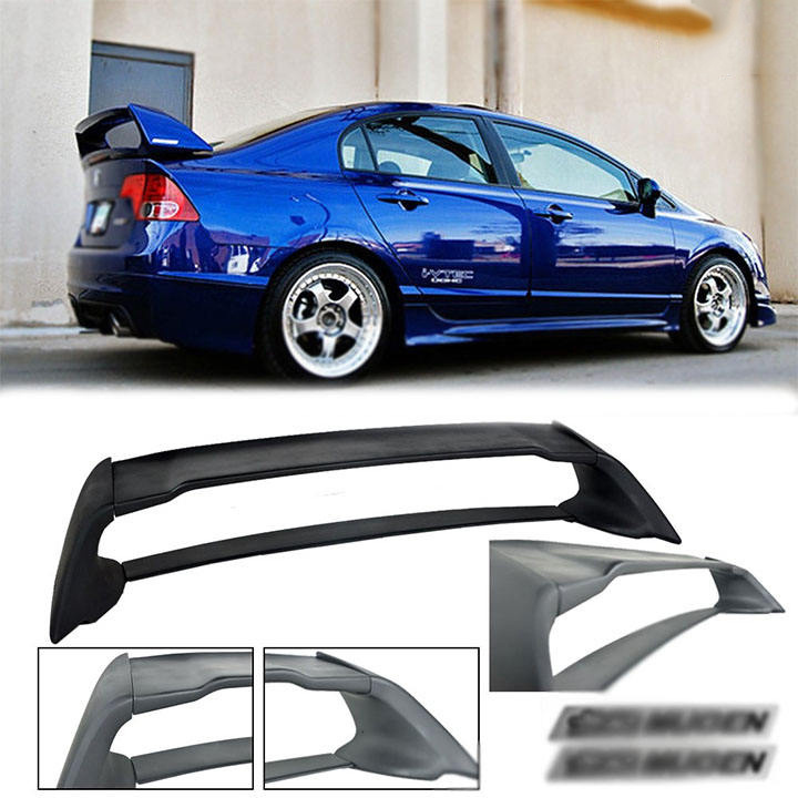 Rear Trunk Wing For Honda Civic 2006-2011 8th Gen FD2 2007 Carbon Fiber Boot Spoiler Lip ABS Body kit Tuning Accessory