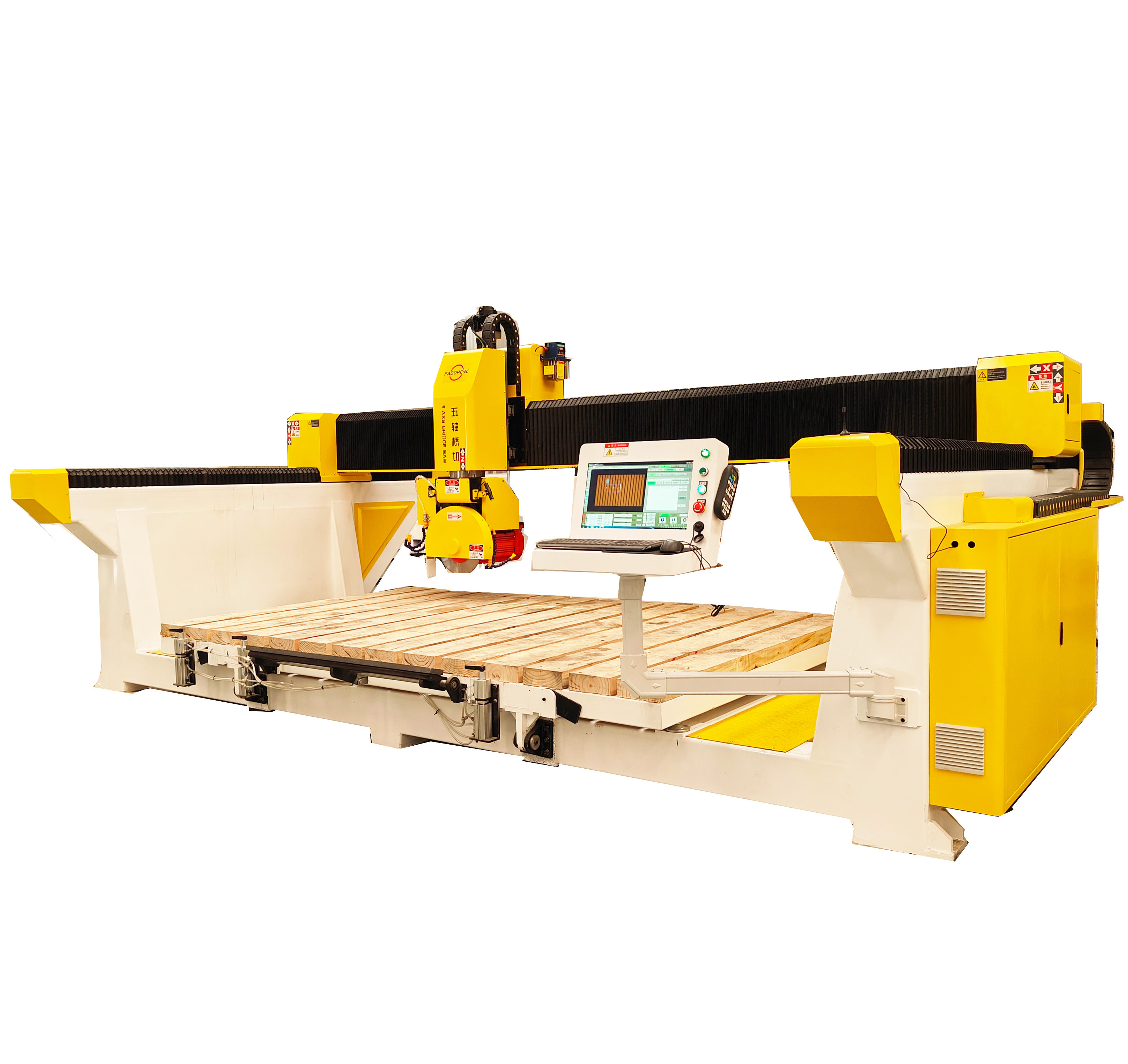 5 axis Bridge saw type cnc stone cutting machine for marble granite kitchen countertop