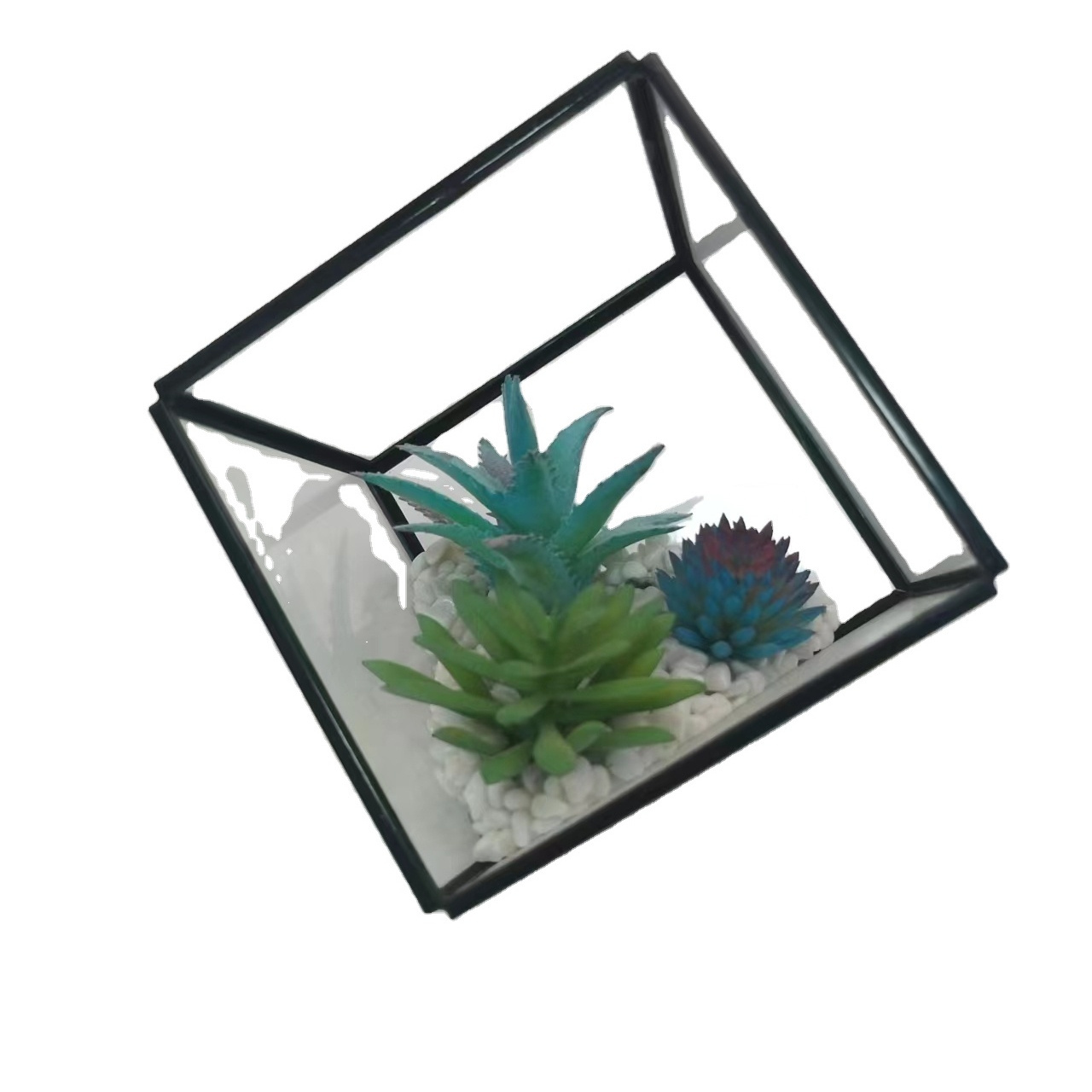 Glass Pot for Orchids Modern Artistic Flower Box Clear Glass Cube Box Hanging Glass Plant Flower Pot Terrarium Potted Plant