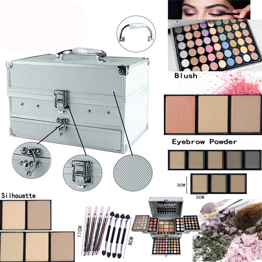 132 Color Makeup Set Box Cosmetics Set Eyeshadow Tray Set Lip Freeze Lip Pencil Blush Combination Makeup Products