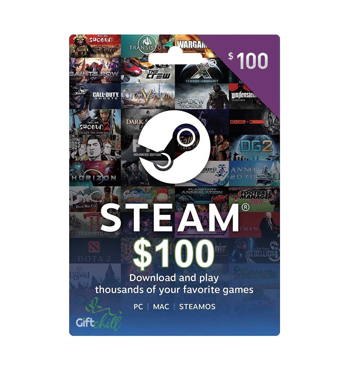 Authentic_Steam Wallet $100 Gift Cards