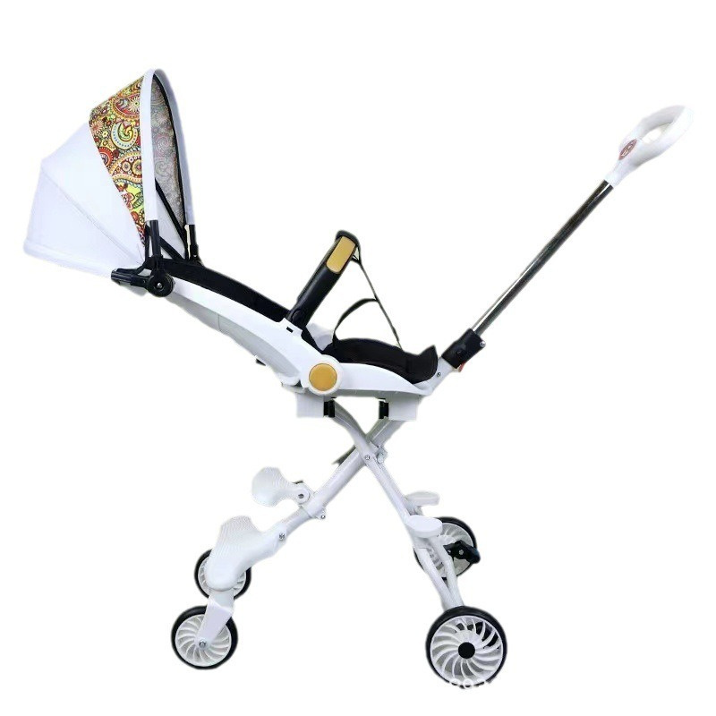 2024 Factory Wholesale High Landscape Light weight Easy Folding Baby Stroller With Canopy