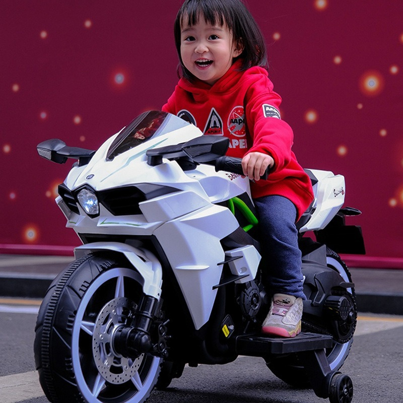 Children's ride on car electric motorcycle two-girl baby rechargeable three-wheeled toy car