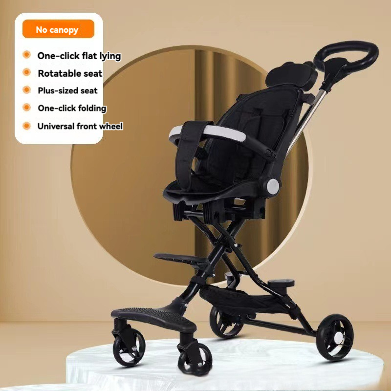 2024 Factory Wholesale High Landscape Light weight Easy Folding Baby Stroller With Canopy