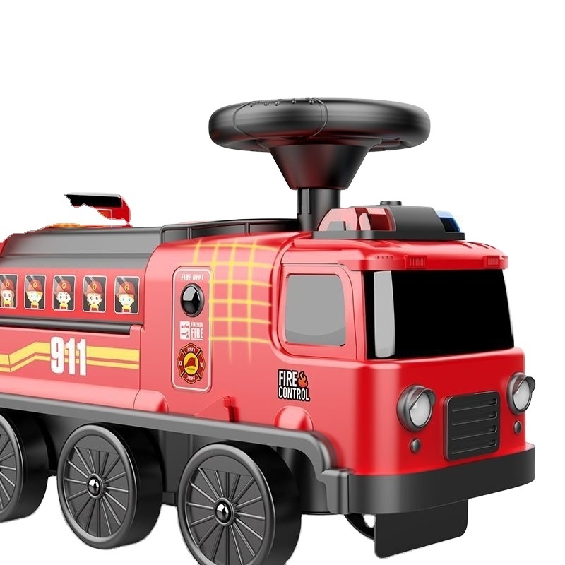 Best-selling new multifunctional bus police fire rail car adventure electric car children's toy ride on car