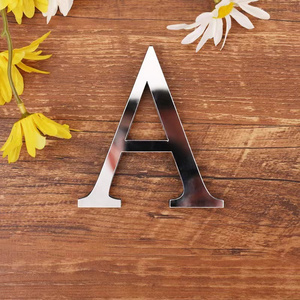 3D Acrylic Alphabet Mirror Wall Stickers Letter Self-Adhesive Home Decor Letter Sign Art Sticker Decal for DIY Home Decoration