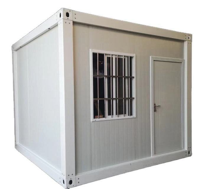 Low-cost 10-foot removable container housing modular mini-container housing sentry smoking kiosks