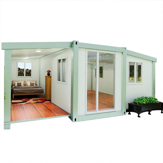 Deluxe modern style expandable full custom glass wooden hut prefabricated container house