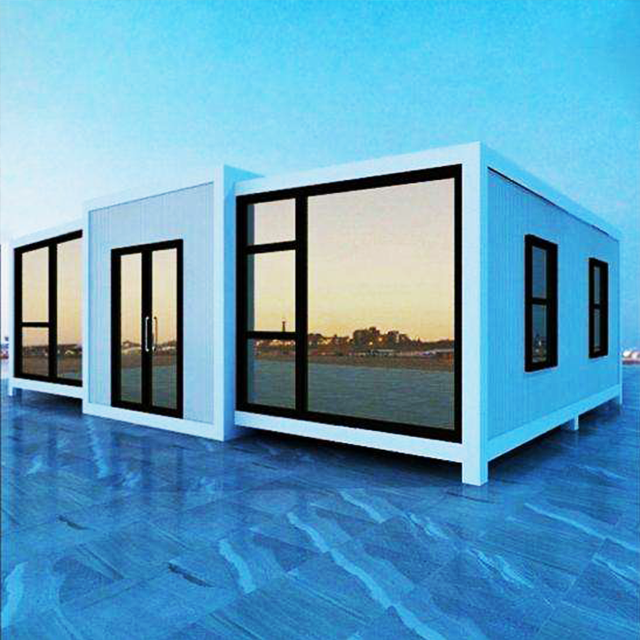 Deluxe modern style expandable full custom glass wooden hut prefabricated container house