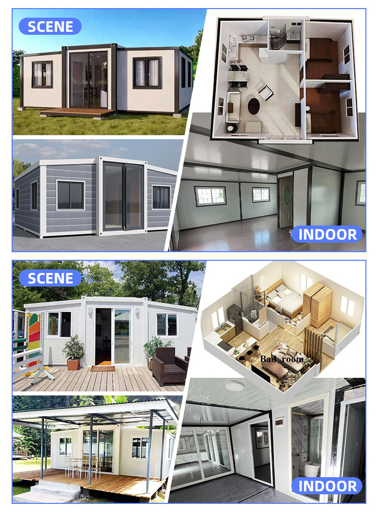 Luxury Tiny Prefab House Contain Living Two Storey Container Prefabricated Home Buildings Cabins Apartment