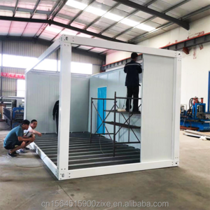 Modular container house20Ft tiny luxury modern light steel frame hurricane proof turnkey kits prefab houses factory price