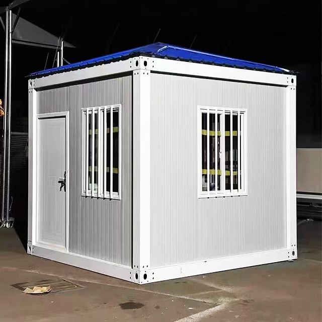 Low-cost 10-foot removable container housing modular mini-container housing sentry smoking kiosks