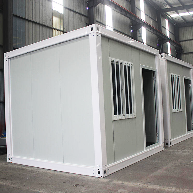 Low-cost 10-foot removable container housing modular mini-container housing sentry smoking kiosks