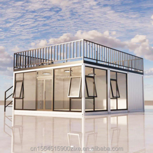 40Ft Customized Modular Prefab Container House with Terrace Balcony Movable  Prefabricated Portable Homes