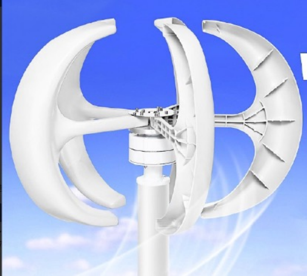 DL-0.5KW-T The overall set of 0.5KW lantern vertical axis wind turbine (including mounting parts, controller, battery, inverter)