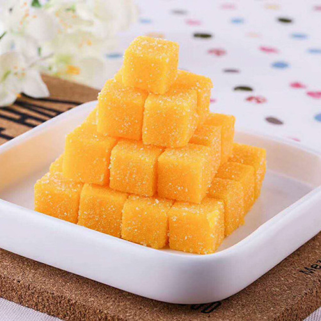 Individual Packed Cube Mango Flavored Starch Sweet Jelly Soft Gummy Candy