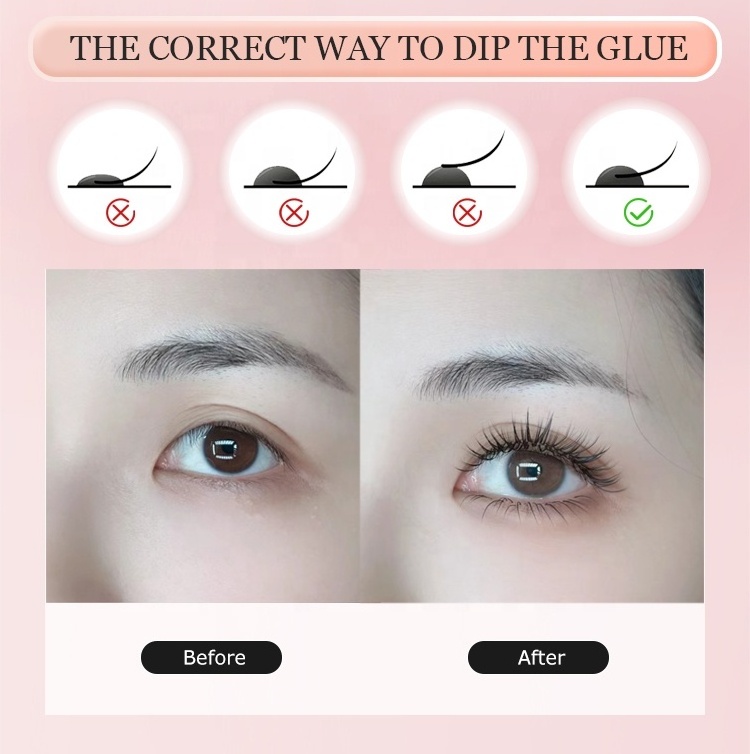 High quality Eyelash glue Long lasting super bonding individual eyelash black home use self diy adhesive