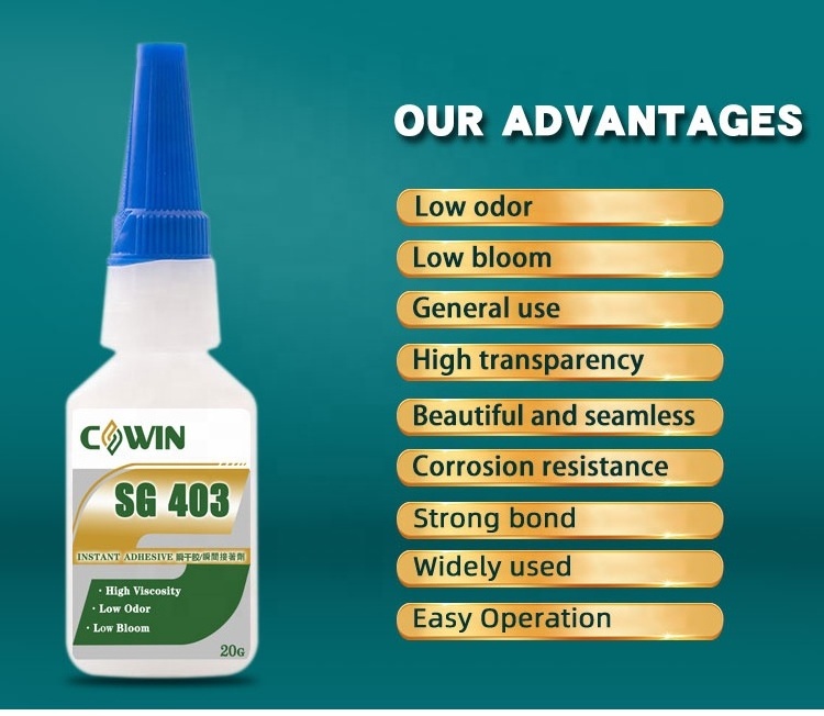 HiGlue 403 Super Glue CA Glue Cyanoacrylate For Wood, Leather, Metal, ABS, PVC and Paper