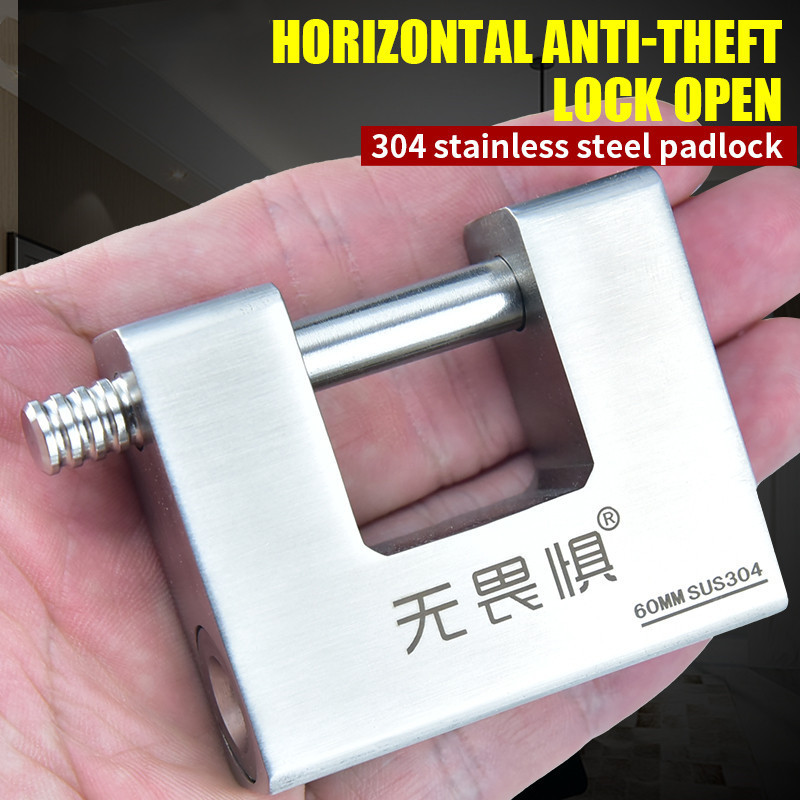 304stainless high security Chrome Plated padlock waterproof padlock  Hardened  Rectangular Padlock