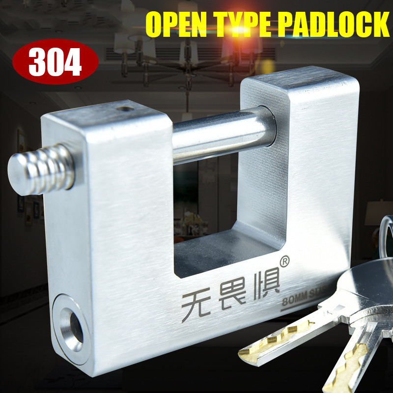 304stainless high security Chrome Plated padlock waterproof padlock  Hardened  Rectangular Padlock