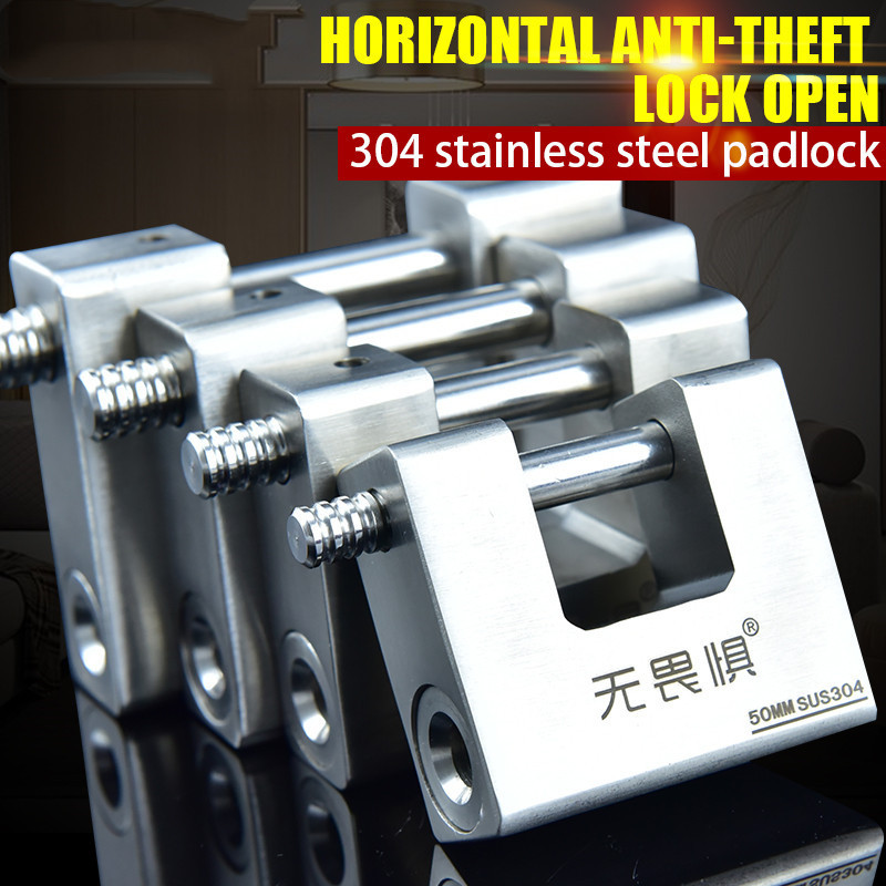 304stainless high security Chrome Plated padlock waterproof padlock  Hardened  Rectangular Padlock