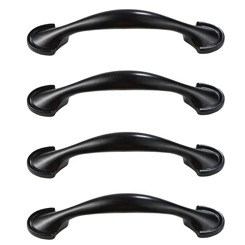 4 PCS Black Antique Brass Cabinet Handles Drawer Pulls Furniture Hardware Knobs Single Hole Dresser Wall Cabinet Locking Handle